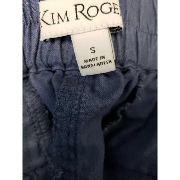 Kim Rogers Ladies linen cotton Pants Sz sm Blue 30 inseam elastic waist - Picture 6 of 6